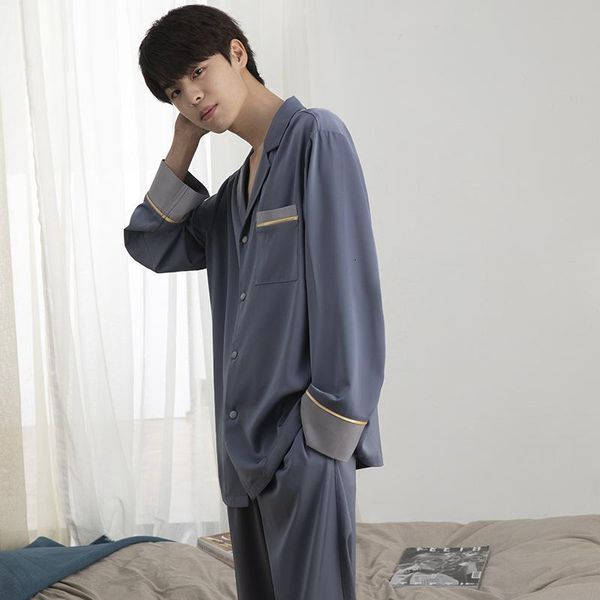 men's sleepwear spring mens long-sleeved couple pajamas solid two-piece set loose home clothing men nightwear button night pijamas o0e5, Black;brown
men's sleepwear spring mens long-sleeved couple pajamas solid two-piece set loose home clothing men nightwear button night pijamas o0e5, Black;brown