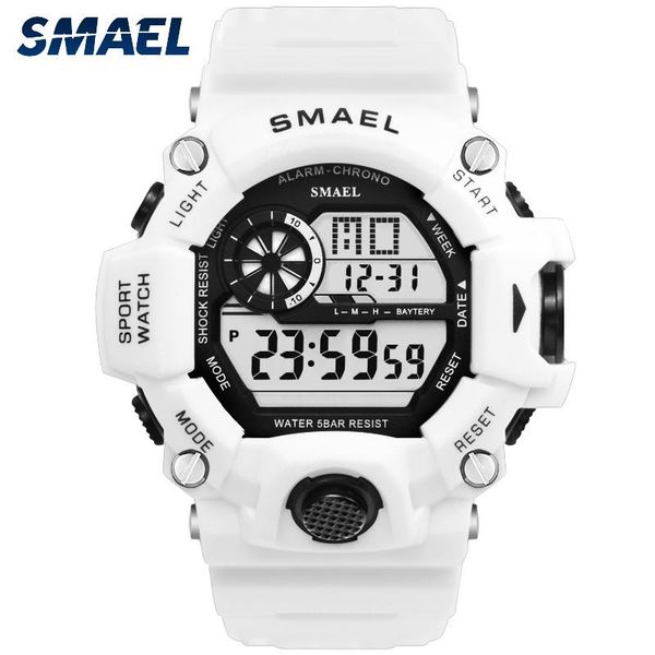 wristwatches smael chrono men watch sport electronic digital male wrist clock man 50m waterproof men's watches 1385, Slivery;brown
wristwatches smael chrono men watch sport electronic digital male wrist clock man 50m waterproof men's watches 1385, Slivery;brown