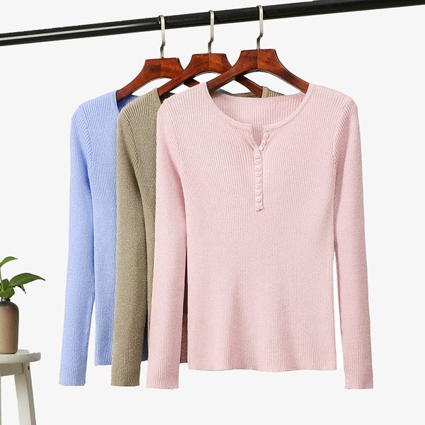 autumn winter damassin knitted sweater women casual o-neck solid button pullovers female 210520, White;black
autumn winter damassin knitted sweater women casual o-neck solid button pullovers female 210520, White;black