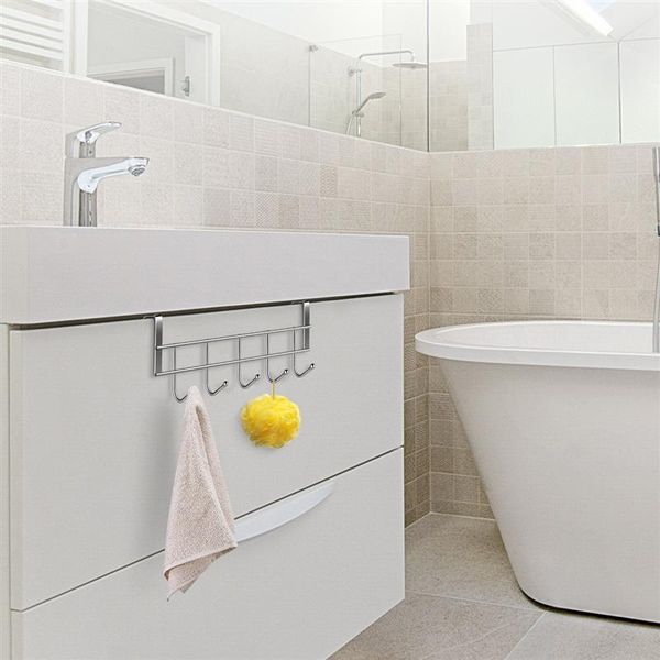 hooks & rails over the door 5 home bathroom organizer rack clothes coat towel hanger stainless steel good load-bearing wrought 24.5x9cm
hooks & rails over the door 5 home bathroom organizer rack clothes coat towel hanger stainless steel good load-bearing wrought 24.5x9cm