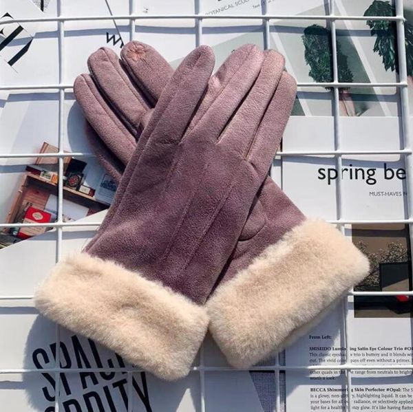 five fingers gloves autumn and winter women' suede warm for outdoor travel embroidered touch screen women with big hairy, Blue;gray
five fingers gloves autumn and winter women' suede warm for outdoor travel embroidered touch screen women with big hairy, Blue;gray