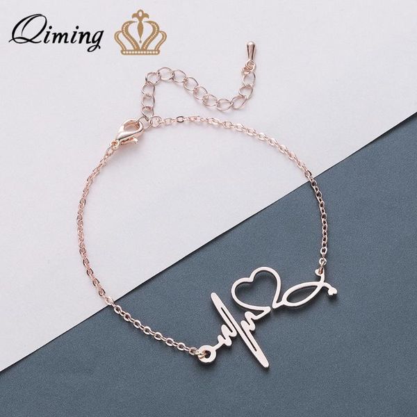 link, chain qiming heartbeat love rose gold bracelet homme girlfriend party jewelry friendship bracelets women steel cardiogram charm bangle, Black
link, chain qiming heartbeat love rose gold bracelet homme girlfriend party jewelry friendship bracelets women steel cardiogram charm bangle, Black