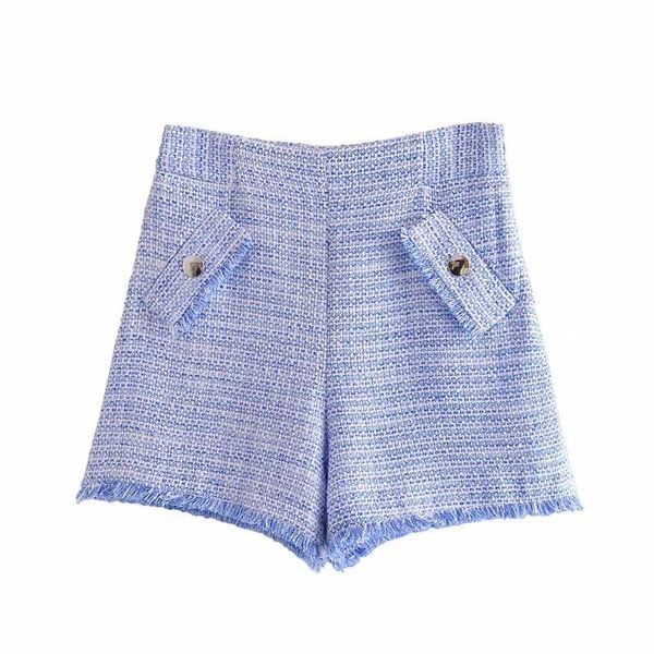 women's shorts women tweed high waist slim female fashion side zipper chic pantalone cortos 2021, White;black
women's shorts women tweed high waist slim female fashion side zipper chic pantalone cortos 2021, White;black
