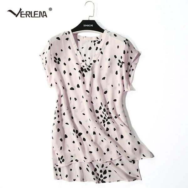 women's blouses & shirts verlena 2021 100% silk blouse women capped short sleeve v-neck elegant casual shirt irregular high low hem sid, White
women's blouses & shirts verlena 2021 100% silk blouse women capped short sleeve v-neck elegant casual shirt irregular high low hem sid, White