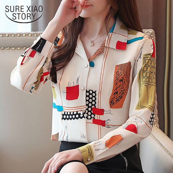 long sleeve printed blouse women loose shirt femme casual cardigan vintage chiffon chemisier 7106 50 210510, White
long sleeve printed blouse women loose shirt femme casual cardigan vintage chiffon chemisier 7106 50 210510, White