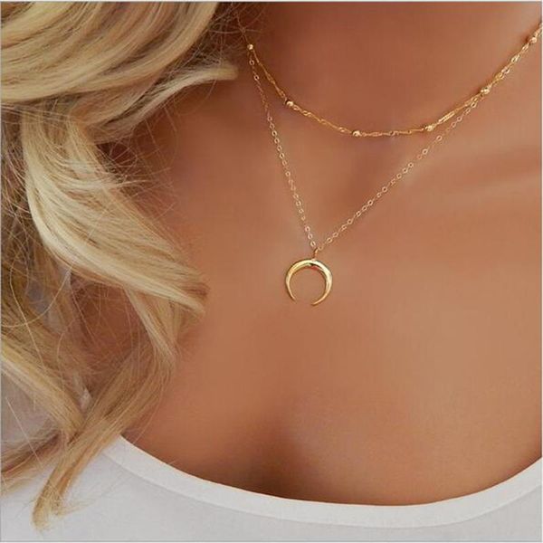 pendant necklaces wish card fashion personality retro bohemian multilayer necklace exaggerated double horn wild lady jewelry, Silver
pendant necklaces wish card fashion personality retro bohemian multilayer necklace exaggerated double horn wild lady jewelry, Silver