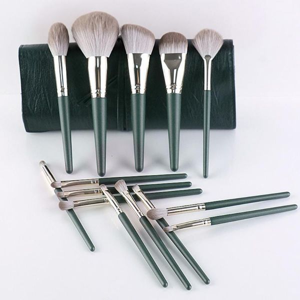 makeup brushes 14pcs/set brush soft hair uniform shading with storage bag green cloud set for beauty
makeup brushes 14pcs/set brush soft hair uniform shading with storage bag green cloud set for beauty