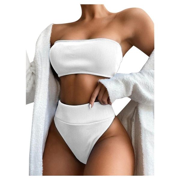 women's swimwear high waist bikinis swimsuits women push up ribbed strap bathing suit biquini brazilian bikini 2021 beachwear, White;black
women's swimwear high waist bikinis swimsuits women push up ribbed strap bathing suit biquini brazilian bikini 2021 beachwear, White;black