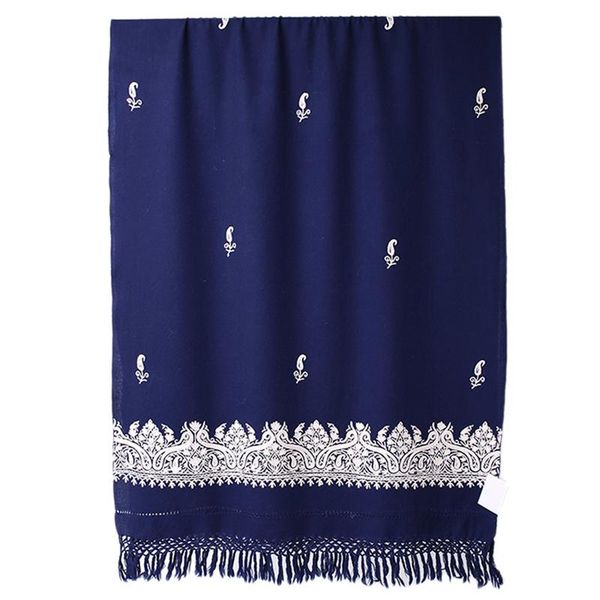 scarves navy blue shawls for young lady cashmere blend kerchief embroidery pashmina autumn winter thick muffler women mujer bufanda, Blue;gray
scarves navy blue shawls for young lady cashmere blend kerchief embroidery pashmina autumn winter thick muffler women mujer bufanda, Blue;gray
