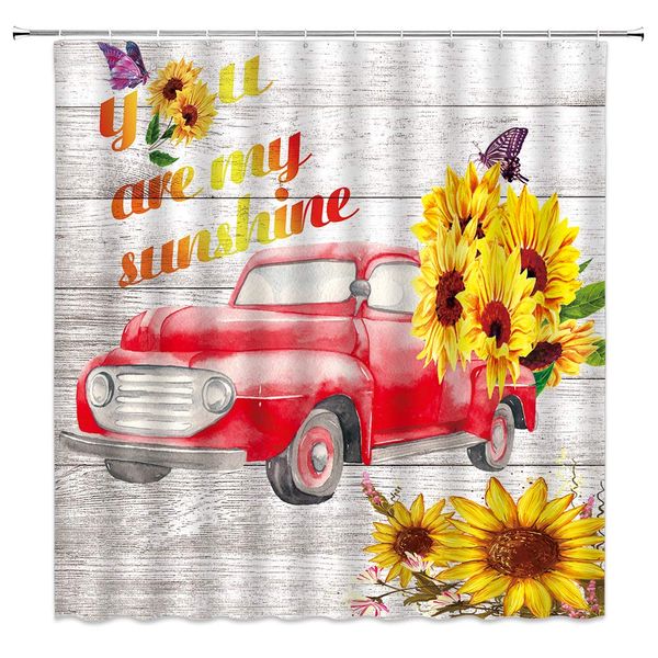 rustic truck floral shower curtain 'you are my sunshine' letters with sunflower on wooden decor farmhouse warm art,fabric
rustic truck floral shower curtain 'you are my sunshine' letters with sunflower on wooden decor farmhouse warm art,fabric