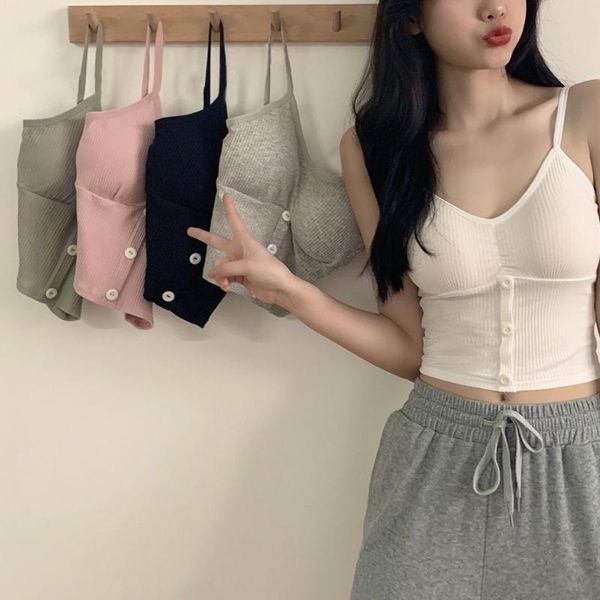 women's tanks & camis women camisole vest fashion wild solid color sling tank summer button v-neck cotton with removable chest pad, White
women's tanks & camis women camisole vest fashion wild solid color sling tank summer button v-neck cotton with removable chest pad, White