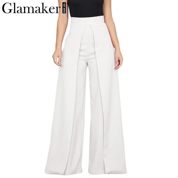 women's pants & capris glamaker white high waist wide leg women casual bottoms summer pleated black elegant party club trousers, Black;white
women's pants & capris glamaker white high waist wide leg women casual bottoms summer pleated black elegant party club trousers, Black;white