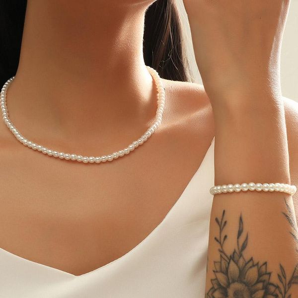 earrings & necklace fashion simple handmade beaded white pearl bracelets necklaces for women ladies trendy party wedding jewelry set girls g, Silver
earrings & necklace fashion simple handmade beaded white pearl bracelets necklaces for women ladies trendy party wedding jewelry set girls g, Silver