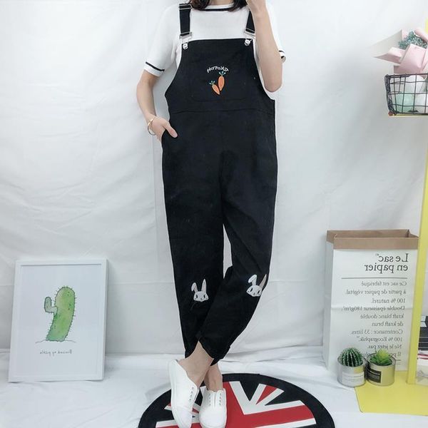 japanese vintage cute pink bunny womens rompers rabbit embroidery white overalls pants mori girls suspenders trousers, Black;white
japanese vintage cute pink bunny womens rompers rabbit embroidery white overalls pants mori girls suspenders trousers, Black;white
