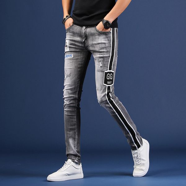 men's jeans 2021 fashion teenagers ripped embroidered jeans men's autumn brand loose korean style slim-fit pants casual trouse, Blue
men's jeans 2021 fashion teenagers ripped embroidered jeans men's autumn brand loose korean style slim-fit pants casual trouse, Blue