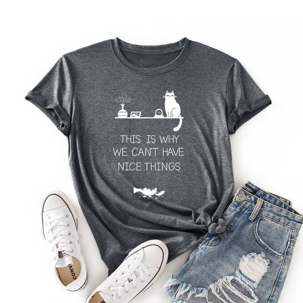 women's t-shirt summer fashion women cotton casual short sleeve ladies graphic tees cute cat letters print woman t shirts, White
women's t-shirt summer fashion women cotton casual short sleeve ladies graphic tees cute cat letters print woman t shirts, White