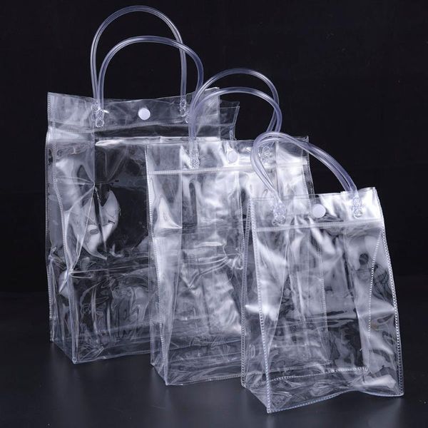 storage bags 2021 fashion women transparent plastic gift tote bag eco-friendly belt snap button pvc packaging
storage bags 2021 fashion women transparent plastic gift tote bag eco-friendly belt snap button pvc packaging