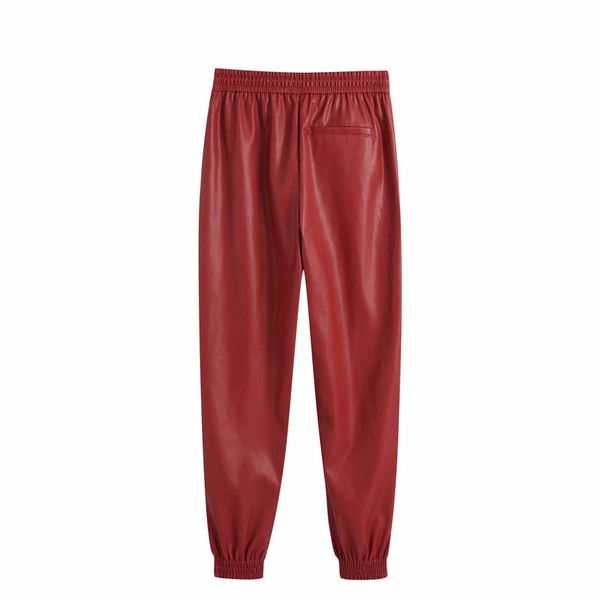 pant faux leather jogging pants women's retro fashion high elastic waist drawstring 3 colors ankle trousers female, Black;white
pant faux leather jogging pants women's retro fashion high elastic waist drawstring 3 colors ankle trousers female, Black;white