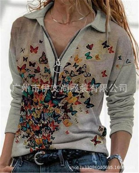 2021 large women's loose zipper lapel long sleeve trendy sweater, Black 
2021 large women's loose zipper lapel long sleeve trendy sweater, Black