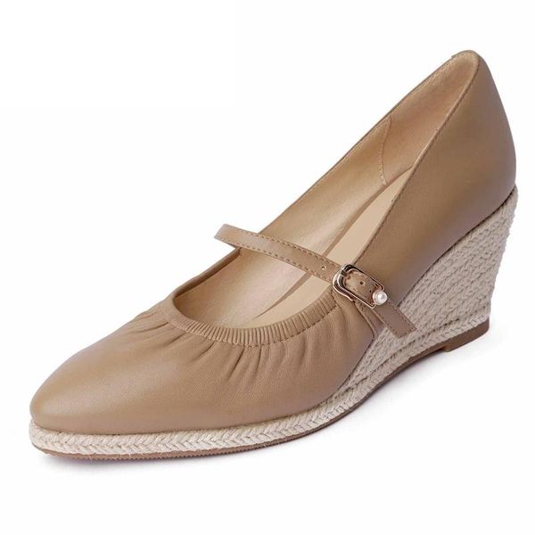 england style full grain leather wedges straw pointed toe high heel buckle straps thick bottom dress women pumps l68 shoes, Black
england style full grain leather wedges straw pointed toe high heel buckle straps thick bottom dress women pumps l68 shoes, Black