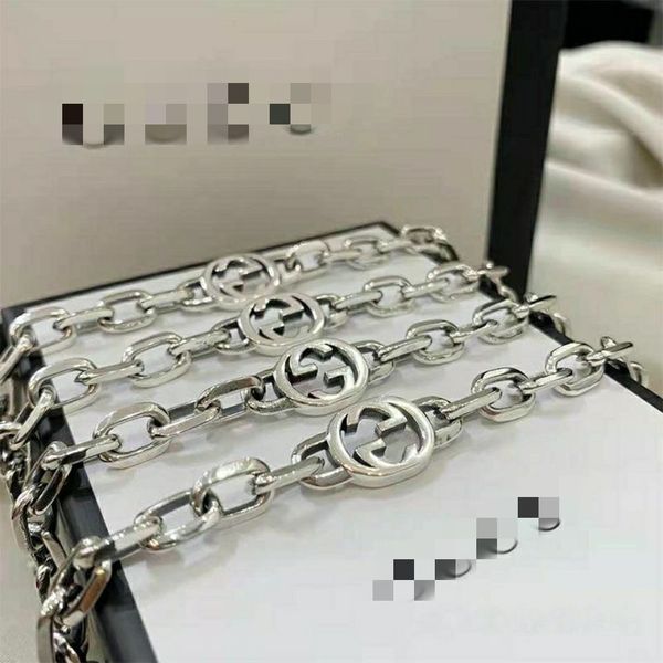 designer jewelry double bracelet tide brand couple interlocking letter old chain for men and women, Black
designer jewelry double bracelet tide brand couple interlocking letter old chain for men and women, Black