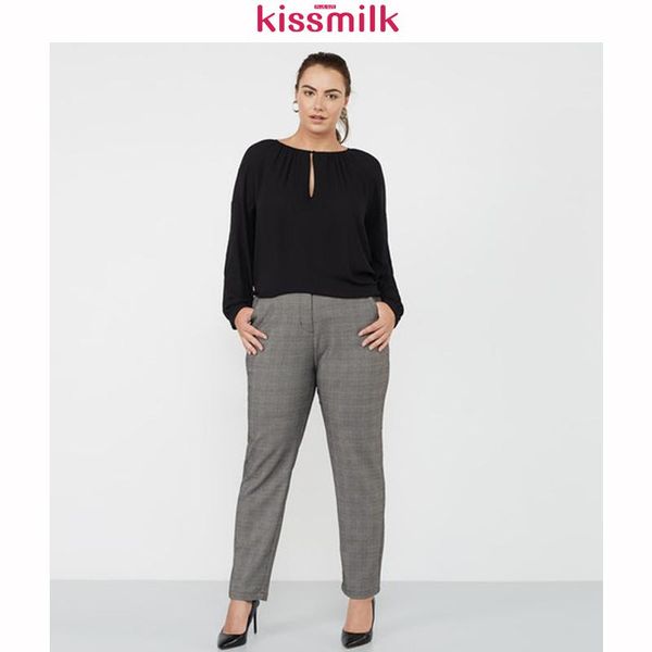 women's pants & capris kissmilk 2021 spring and summer fashion solid color large size slim european american check pencil, Black;white
women's pants & capris kissmilk 2021 spring and summer fashion solid color large size slim european american check pencil, Black;white