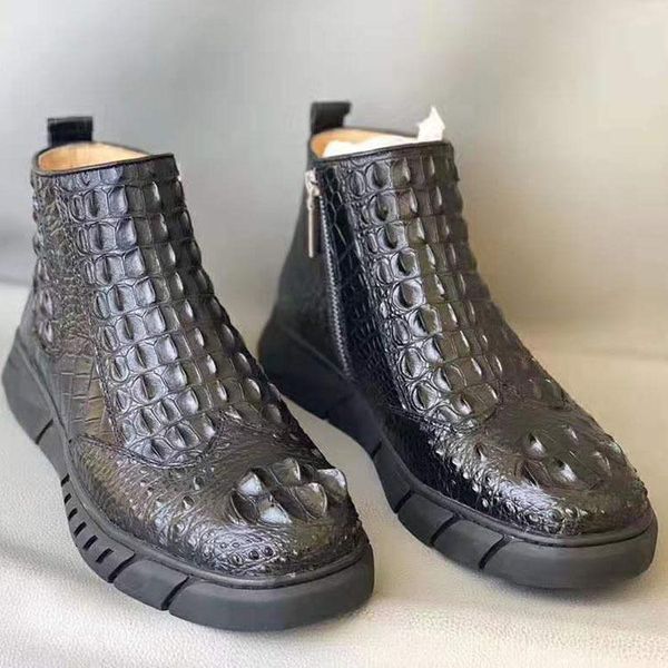 boots authentic exotic crocodile skin women men casual ankle genuine alligator leather female male high-lift winter shoes, Black
boots authentic exotic crocodile skin women men casual ankle genuine alligator leather female male high-lift winter shoes, Black