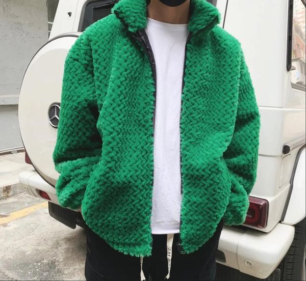 new product b green lamb fur men and women with stand-up collar cotton-padded jacket os version loose fashion zipper jacket, Black
new product b green lamb fur men and women with stand-up collar cotton-padded jacket os version loose fashion zipper jacket, Black