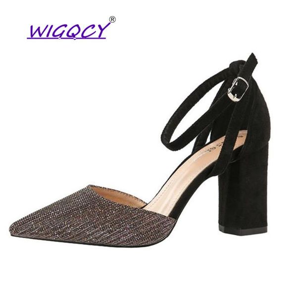 sequined pointed high heels pumps women shoes 2021 autumn summer fashion thick with shallow mouth buckle hollow party sandals, Black
sequined pointed high heels pumps women shoes 2021 autumn summer fashion thick with shallow mouth buckle hollow party sandals, Black