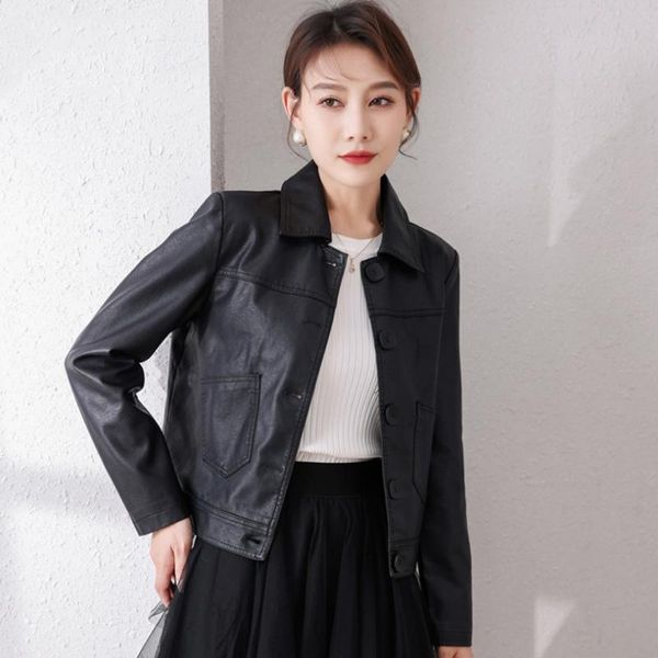 women's leather & faux 2021 cropped jacket women punk pocket patchwork pu coat black button harajuku long sleeve
women's leather & faux 2021 cropped jacket women punk pocket patchwork pu coat black button harajuku long sleeve