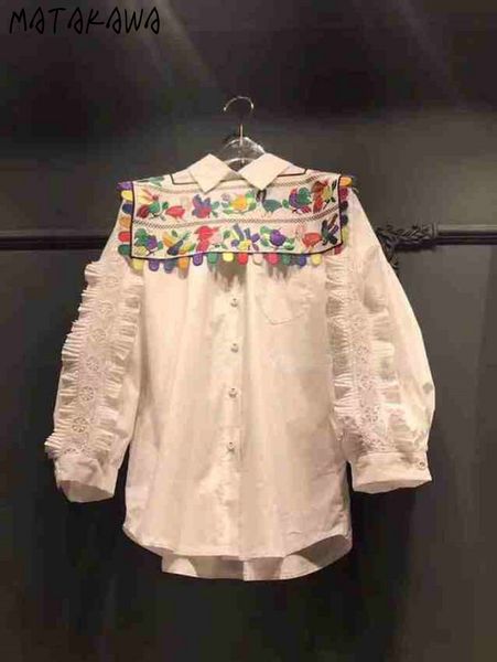matakawa peter pan collar pleated sleeve blusas spring korean temperament long-sleeved blouse women embroidered shirt 210513, White
matakawa peter pan collar pleated sleeve blusas spring korean temperament long-sleeved blouse women embroidered shirt 210513, White