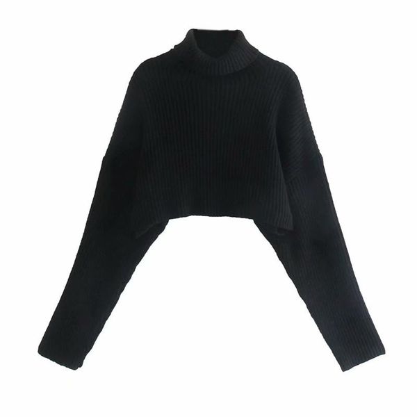 women's sweaters 2021 winter high neck cropped knit sweater women long sleeve ribbed black pullovers feminine casual fitting knitted to, White;black
women's sweaters 2021 winter high neck cropped knit sweater women long sleeve ribbed black pullovers feminine casual fitting knitted to, White;black