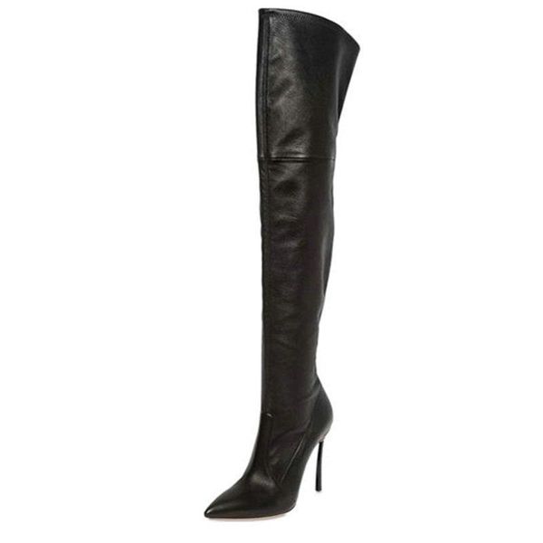 boots 2021 plush lining female autumn winter warm over the knee fashion pu slip on slim pointed super high heel women's shoes, Black
boots 2021 plush lining female autumn winter warm over the knee fashion pu slip on slim pointed super high heel women's shoes, Black