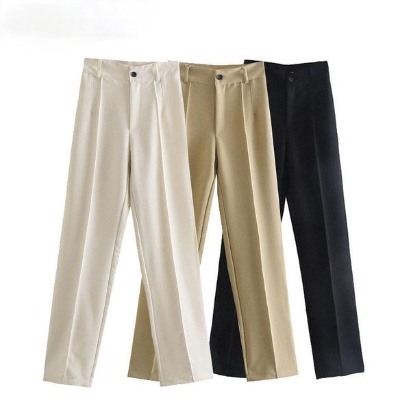 women's pants & capris women 2021 chic fashion office wear solid straight vintage high waist zipper female trousers mujer summer, Black;white
women's pants & capris women 2021 chic fashion office wear solid straight vintage high waist zipper female trousers mujer summer, Black;white