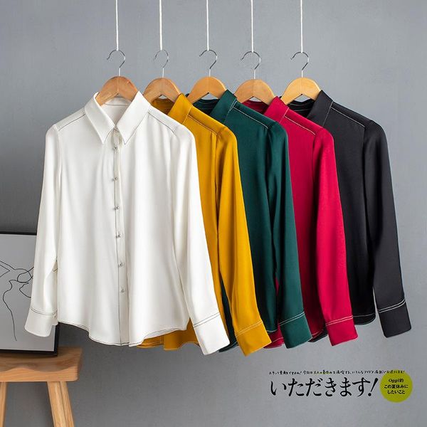 elegant real mulberry silk blouse women and blouses office lady long sleeve shirt spring autumn clothing yq541 women's & shirts, White
elegant real mulberry silk blouse women and blouses office lady long sleeve shirt spring autumn clothing yq541 women's & shirts, White