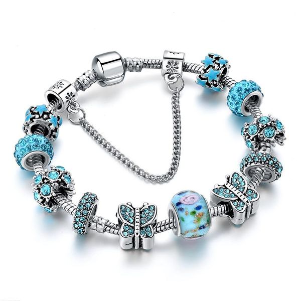 charm bracelets szelam blue crystal butterfly & bangles silver beads for women femme diy jewelry sbr170016, Golden;silver
charm bracelets szelam blue crystal butterfly & bangles silver beads for women femme diy jewelry sbr170016, Golden;silver