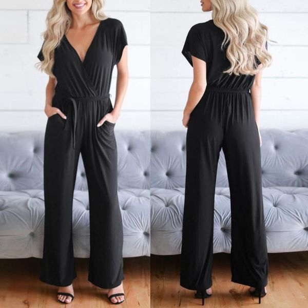women's jumpsuits & rompers women casual jumpsuit fashion solid short sleeve v-neck long playsuit overalls for, Black;white
women's jumpsuits & rompers women casual jumpsuit fashion solid short sleeve v-neck long playsuit overalls for, Black;white