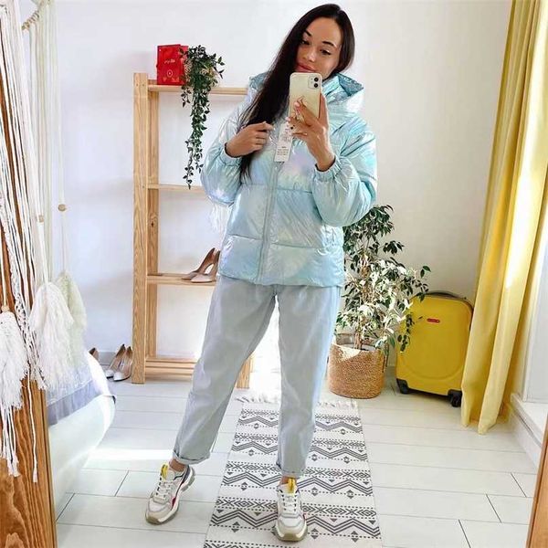 bright-faced down cotton clothing women's short winter hooded colorful loose 211216, Black
bright-faced down cotton clothing women's short winter hooded colorful loose 211216, Black