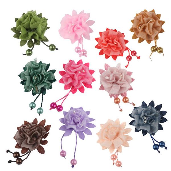 decorative flowers & wreaths 10 pieces of handmade flower bud core rice-shaped knot chiffon diy hair accessories shoes and hats wedding