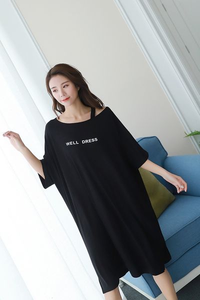 women's sleepwear 2021 summer nightshirt large size dress female 90 kg fat mm letter print nightgowns women modal short sleeve night dr, Black;red
women's sleepwear 2021 summer nightshirt large size dress female 90 kg fat mm letter print nightgowns women modal short sleeve night dr, Black;red