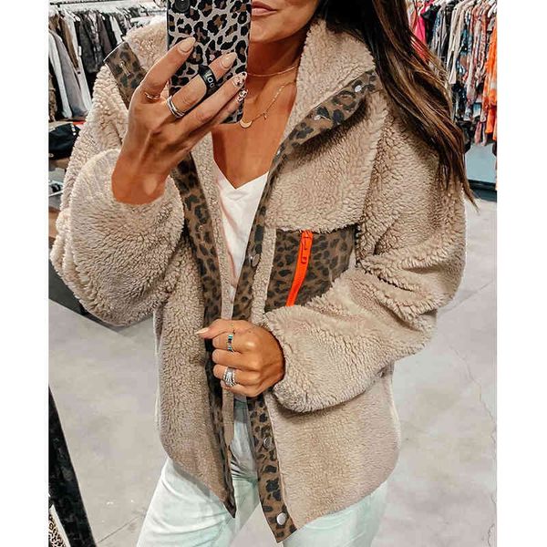 leopard print spliced faux fur tebby bear coat women winter soft cozzy casual chic vintage coat jacket 210415, Black
leopard print spliced faux fur tebby bear coat women winter soft cozzy casual chic vintage coat jacket 210415, Black