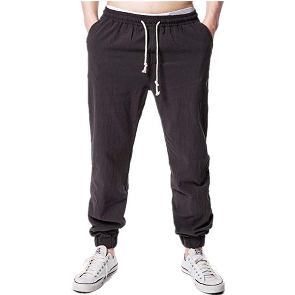 men's pants 2021 style cotton linen trousers summer breathable solid color bunched leg jogging fitness, Black
men's pants 2021 style cotton linen trousers summer breathable solid color bunched leg jogging fitness, Black