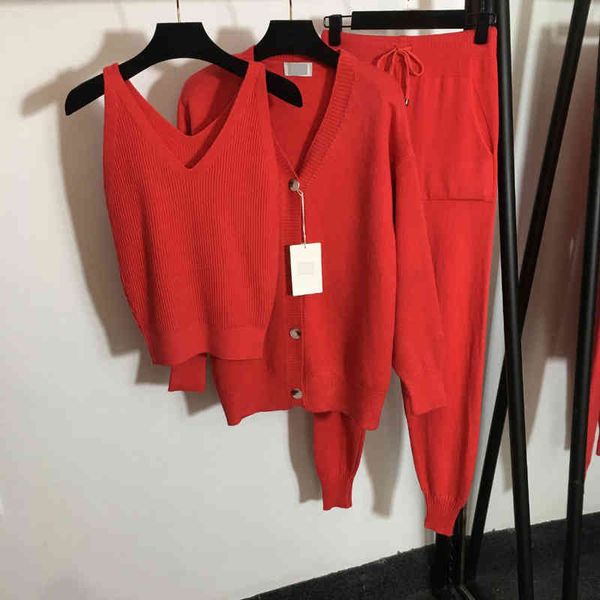white/yellow/red/black/dark autumn blue 3 pieces sets milan runway knitting pullovers cardigans pants women's tracksuits 72440, Gray
white/yellow/red/black/dark autumn blue 3 pieces sets milan runway knitting pullovers cardigans pants women's tracksuits 72440, Gray