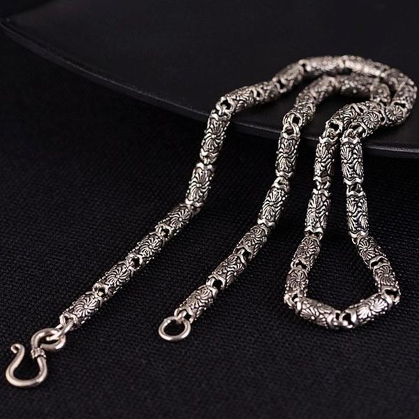 real solid s925 pue silver jewelry retro thai s hook necklace for men simple fashion barrel bead chains
real solid s925 pue silver jewelry retro thai s hook necklace for men simple fashion barrel bead chains