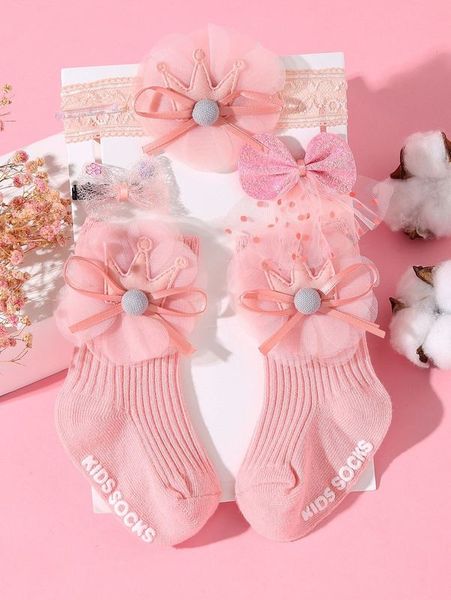 3pcs baby hair accessories & 1pair socks she, Slivery;white
3pcs baby hair accessories & 1pair socks she, Slivery;white