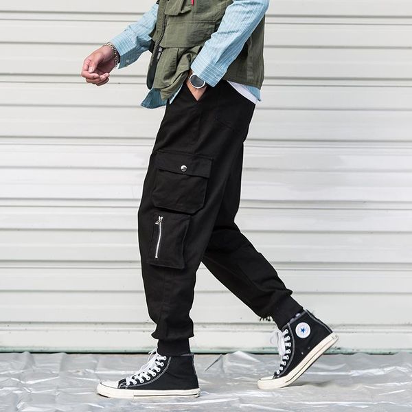 streetwear mens cargo pants men's cotton chinos ankle-length with 6 pockets harem men, Black
streetwear mens cargo pants men's cotton chinos ankle-length with 6 pockets harem men, Black