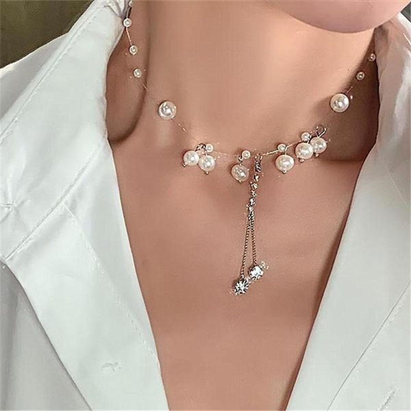 chokers 2021 vintage imitation pearl crystal pendant necklaces for women girls clavicle chain necklace fashion jewelry choker, Golden;silver
chokers 2021 vintage imitation pearl crystal pendant necklaces for women girls clavicle chain necklace fashion jewelry choker, Golden;silver
