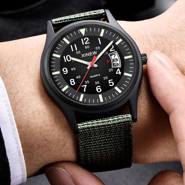wristwatches xi fashion men watch round dial nylon strap band boy clock military army date quartz wrist watches gift horloges mannen, Slivery;brown
wristwatches xi fashion men watch round dial nylon strap band boy clock military army date quartz wrist watches gift horloges mannen, Slivery;brown