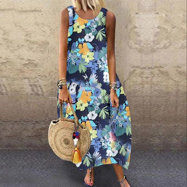 casual dresses summer women long dress plus size sleeveless o neck elegant for clothing vestidos mujer verano 2021, Black;gray
casual dresses summer women long dress plus size sleeveless o neck elegant for clothing vestidos mujer verano 2021, Black;gray