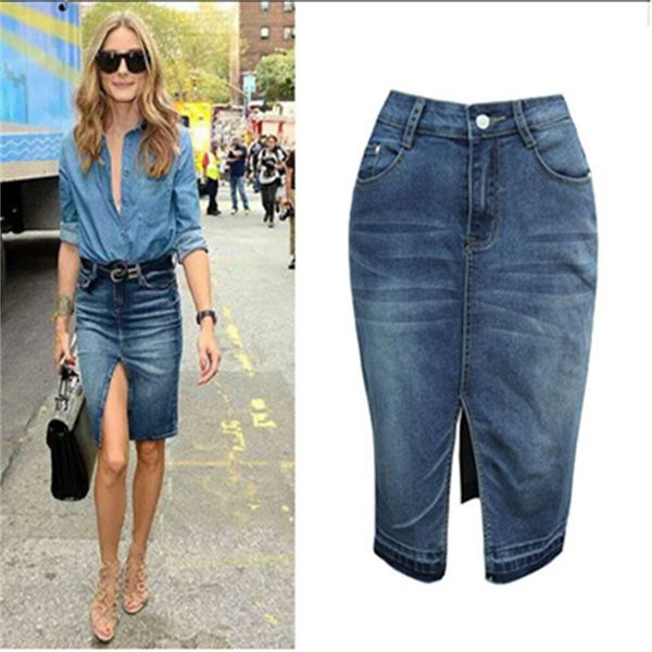 3v7q spring summer women jeans skirt fashion classic high waist knee length slim denim pencil 237a, Black
3v7q spring summer women jeans skirt fashion classic high waist knee length slim denim pencil 237a, Black